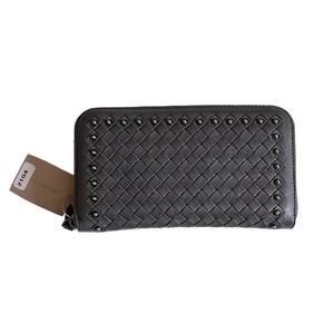 Bottega Veneta Gray Studded Wallet AUTHENTIC